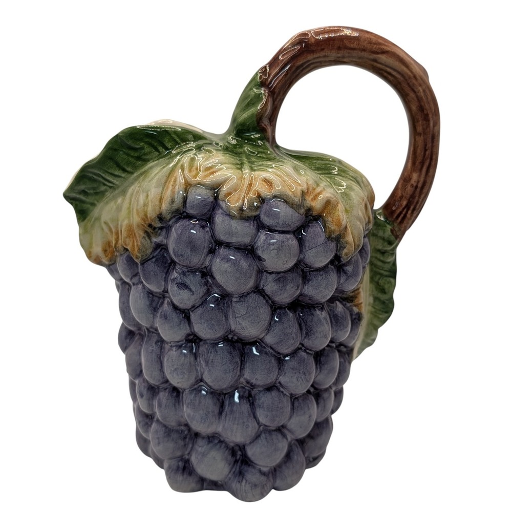Vintage Jay‎ Willfred Grape Pitcher Hand Painted Portugal Andrea Sadek Dies
